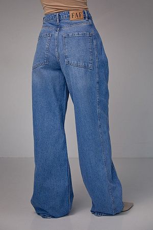 Жіночі широкі джинси 13209, сині