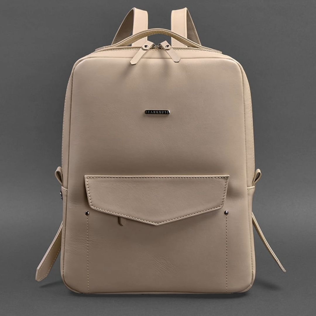 Рюкзак шкіряний BN-BAG-19, світло-бежевий