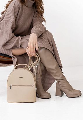 Рюкзак шкіряний BN-BAG-22 Світло-бежевий