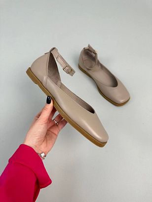 Балетки шкіряні 3500-2, бежеві