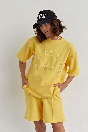 Костюм з футболкою та шортами 9292, жовтий