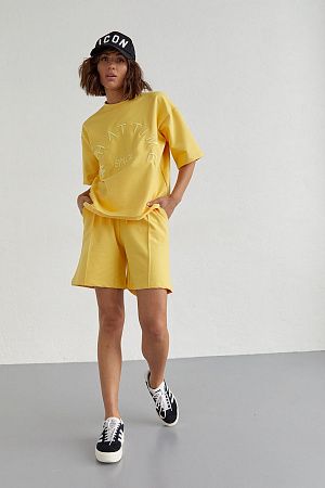 Костюм з футболкою та шортами 9292, жовтий