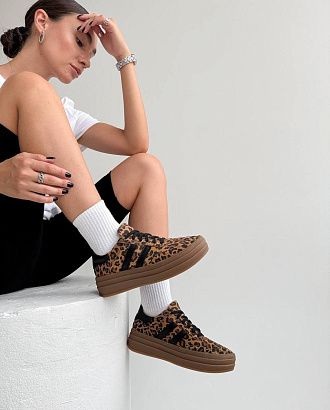 Кеди натуральний велюр SB464, Леопард