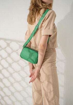 Сумка шкіряна TW-Holly-green Зелена