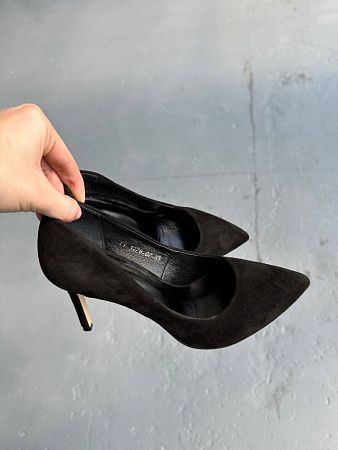 Туфлі з натуральної замші 2700 Чорні