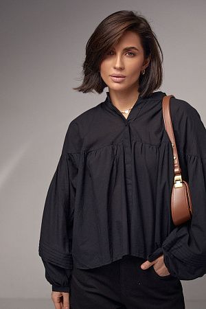 Бавовняна блузка 6843, чорна